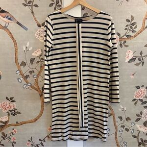 A.P.C. Striped Navy and White Dress with Belt, Medium